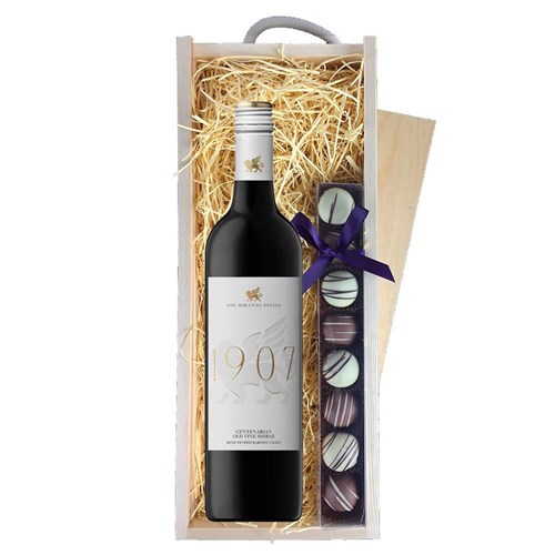 Lou Miranda Estate Centenarian Old Vine Shiraz 75cl Red Wine & Truffles, Wooden Box